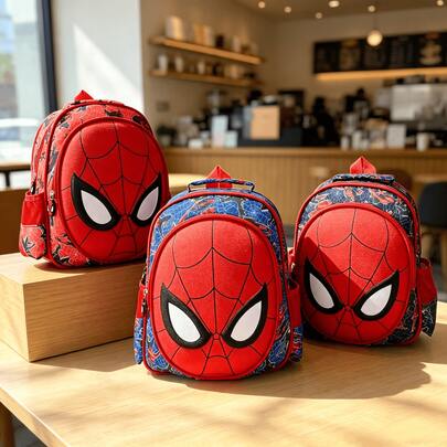 Disney Spider-Man Cute Casual Backpack, 3D Ears Bow Lightweight Nylon Small Backpack, School Bag, Commute, Shopping, Short Trip, Storage Bag, Unisex