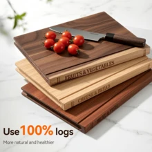 AMAZINGWOOD Wooden Cutting Boards For Kitchen, 3pcs Acacia Wood Cutting Board Set With Stand, Cutting Board That Looks Like Books For Vegetables, Cheese, Bread And Meat, Decorative Chopping Board Gift Set - Variant - View 6