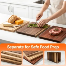 AMAZINGWOOD Wooden Cutting Boards For Kitchen, 3pcs Acacia Wood Cutting Board Set With Stand, Cutting Board That Looks Like Books For Vegetables, Cheese, Bread And Meat, Decorative Chopping Board Gift Set - Variant - View 9