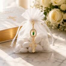 20Pcs St Jude Cross Keychain Ornaments, Religious Saint Jude Medal Bag Decorations, Baptism Communion Confirmation Guest Thank You Gifts, Catholic Church Event Favors - Cut-out Holy Father Cross - View 9