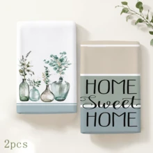 2/4/6pcs, Floral Pattern Printed Kitchen Towels, Ultra-Soft Microfiber High Absorbency Tea Towels, Dish Cloths, Cleaning Towels, Hand Towels, Suitable For Cooking, Baking, Wiping Cleaning And Kitchen Decoration, Kitchen Accessories, Daily Essentials - Multicolor - View 13