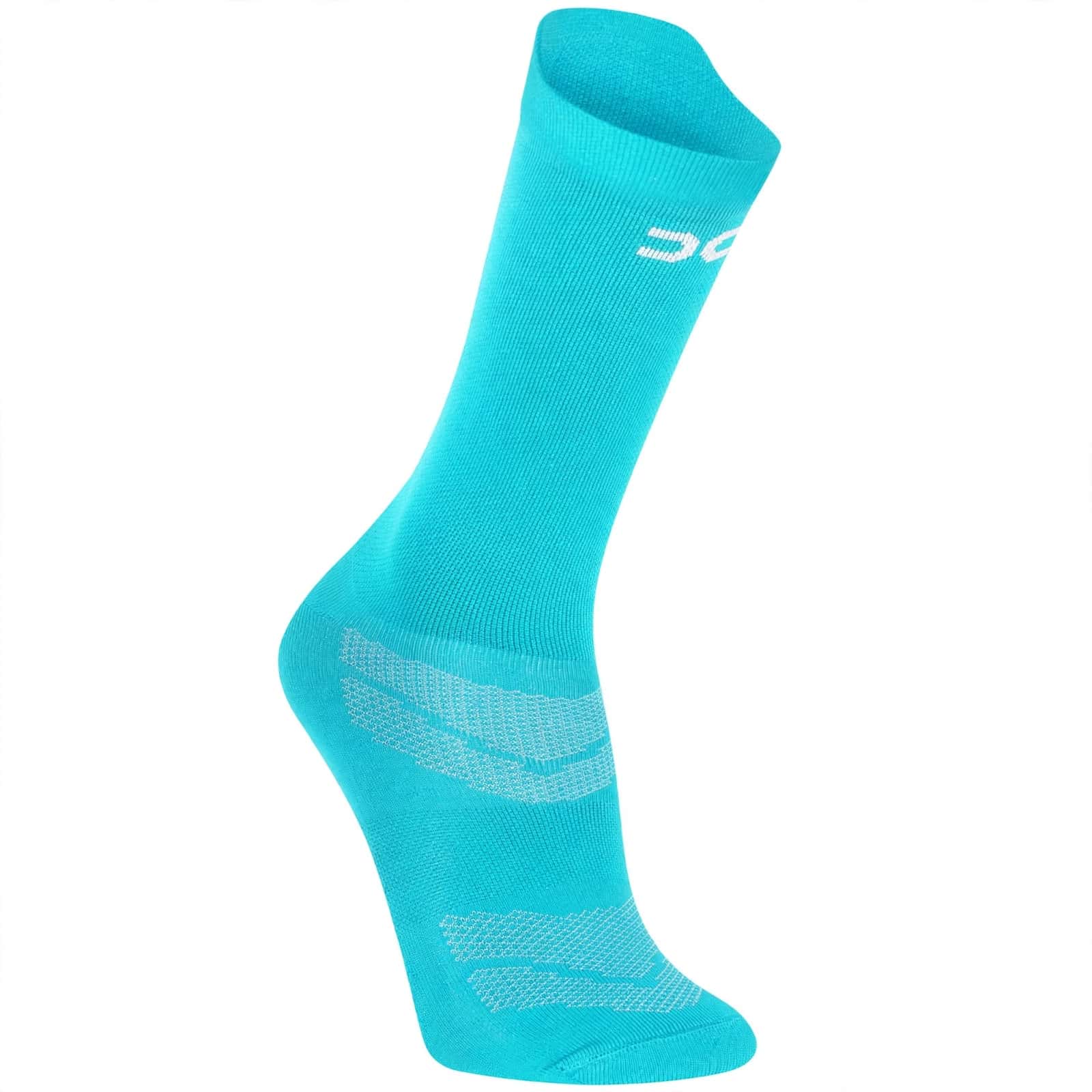 Adult Polyamide Running Socks 3D Cuff Breathable Thermal Comfort High Performance Spinning Cycling - Turquoise - View 1