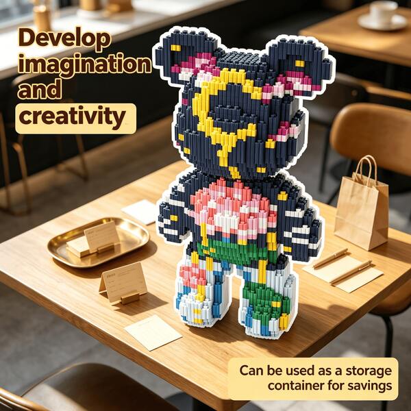 This 1667-Piece Lotus Bear Building Block Set Is Adorable And Cute, Making It A Perfect Gift For Couples And Parents. The Assembly Difficulty Is High. It's An Ideal Gift For Christmas, Halloween, And The Back-To-School Season.