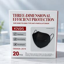 Caja De Cubrebocas Negro Para Adulto Kn95 20 Pz - Negro - Ver 2