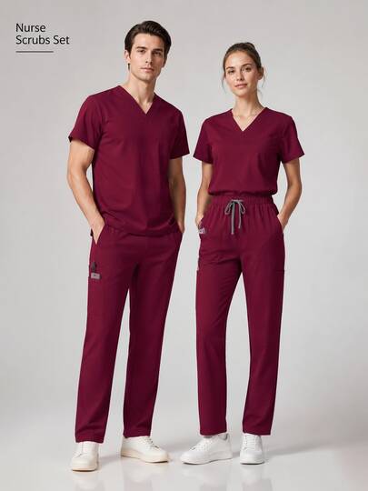 Ropa de enfermería más nueva, uniformes de médico y enfermera rosa y azul, conjuntos de scrubs para mujer y hombre, tops médicos quirúrgicos,
