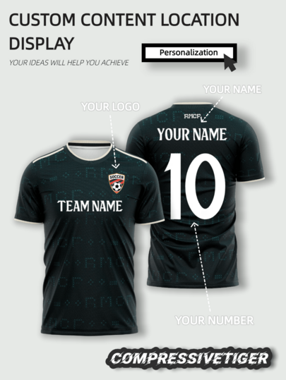 Custom Madrid Dark Green Football Jersey, Covered With Subtle Dark Pattern Print, Minimalist Beige Design, Supports Customization On Front And Back, Freely Modify Name, Number, Add Exclusive Team Logo, Soft And Comfortable Fabric, Suitable For Team Training, Competitive Matches, Fan Wear And Daily Outings, 2026 Football Matches