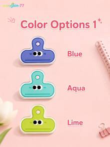 5/10Pcs Random Color Acrylic Paper Clips, Cute Cartoon Expression Binder Clips, Transparent Decorative Journal Clips, Snack Sealing Clips, Back To School Office & Classroom Stationery Gifts For Teens - Multiple Styles - View 4