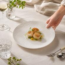 2/4/6pcs Black & White Textured Dinnerware Set, Textured Round Plates, Black & White Tableware, 9.84" Dinner Plates And 7.87" Salad/Cake Plates, Suitable For Kitchen, Party And Entertaining - White - View 9