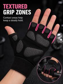 Men's Breathable Half-Finger Workout Gloves With A Padded Grip Pad And Adjustable Wrist Strap, Suitable For Dumbbell Training, Cycling, Hiking, Camping, And Gym Equipment. - Multicolor - View 5