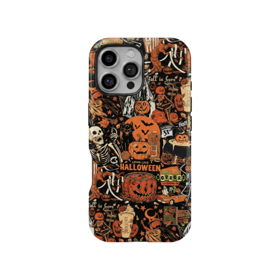 Casing Ponsel Halloween Hadiah untuk Pecinta Halloween Casing Ponsel Hantu Casing Ponsel Hitam Musim Horor Cocok untuk iPhone 17 16 15 14 Pro Max Plus 13 12 11 - MultiWarna - View 1
