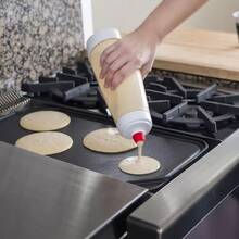 2-Piece Batter Dispensing Bottles With Scale, Hand-Crank Mixing Pancake Bottles, Durable Material, Anti-Drip Outlet, Suitable For Pancakes, Waffles, Crepes, Dessert Baking. Can Hold Different Batter And Sauces, Easy To Disassemble And Clean, Dishwasher , Large Capacity Design, Ideal For Home Baking And Family Breakfast, Efficient And Convenient To Reduce Kitchen Mess. - View 6