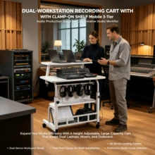 Studio Furniture Adjustable Height Desk, Height Range From 21 To 33 Inches, Music Recording Studio Desk, Standing Desk, Suitable For Home, Office And Studio, Professional Studio, Ergonomic Design Studio And Gaming Desk, Perfect For Home Office - Wood Grain Black - Deluxe Mixing Console - View 4