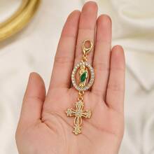 20Pcs St Jude Cross Keychain Ornaments, Religious Saint Jude Medal Bag Decorations, Baptism Communion Confirmation Guest Thank You Gifts, Catholic Church Event Favors - Cut-out Holy Father Cross - View 3