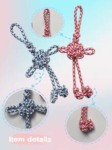 Interactive Pet Rope Toy, Chinese Knot Design, Teeth Cleaning Dog Toy, Helps Pets Relieve Boredom, Suitable For Indoor And Outdoor Tug-Of-War Games - Multicolor - View 5