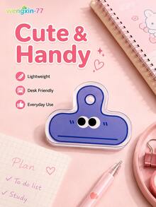 5/10Pcs Random Color Acrylic Paper Clips, Cute Cartoon Expression Binder Clips, Transparent Decorative Journal Clips, Snack Sealing Clips, Back To School Office & Classroom Stationery Gifts For Teens - Multiple Styles - View 8