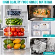 3/2/1 Pack Fruit Storage Containers For Fridge Set, Produce Containers For Fridge With Strainer, Plastic Reusable Fridge Organizers And Storage For Berry Salad Lettuce, Size 1.8, 0.9, 0.4QT - Multicolor - View 6