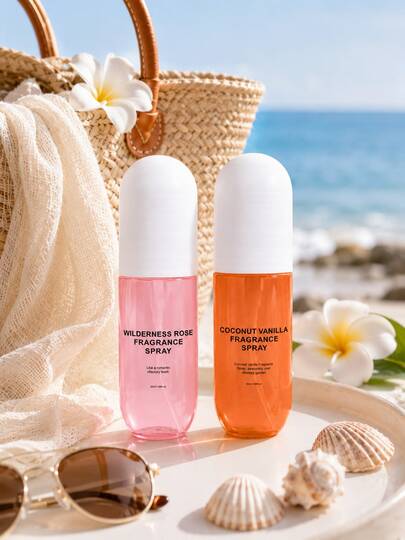 1pc X 50ml Fragrance Spray Mist, Long Lasting Summer Vanilla Coconut Rose Floral Scent, Portable On The Go Design Fashion Air Freshener, Suitable For Cloth, Indoor, Outdoor, Home