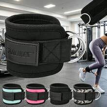 4pcs Soft Padded Ankle Straps With Dual Metal D-Rings, Breathable Non-Slip Ankle Cuffs For Kicking, Hip Abductor, Leg Fitness Training Gym Equipment - Multicolor - View 1