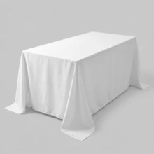 1pc White Tablecloth, Dining Table Cloth, Party Tablecloth, Solid Color Banquet Wedding Tablecloth, Living Room Tablecloth, Ceremonial Tablecloth, Celebration Tablecloth - White - View 3