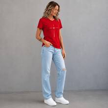 Women T-Shirts - 紅色 - 查看 4