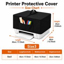 Printer Protective Cover-5 Sizes Available, 2 Colours(Black/Grey), Heavyweight 300D Oxford Fabric, The Bottom Features A Drawstring Design, Front Storage Pocket. Suitable For Printer(Only The Protective Cover) - Black - View 14