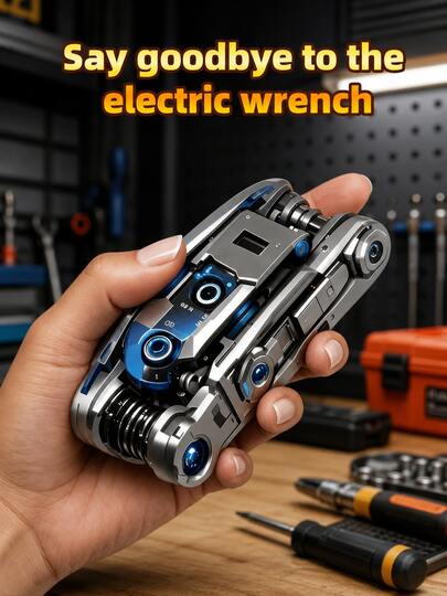 6-In-1 Folding Multifunctional Screwdriver And Wrench Set, With Anti Slip Handle And Rotating Design, Durable And Portable, Suitable For General Portable Maintenance Tools And Automotive Parts For Home And Car Repairs