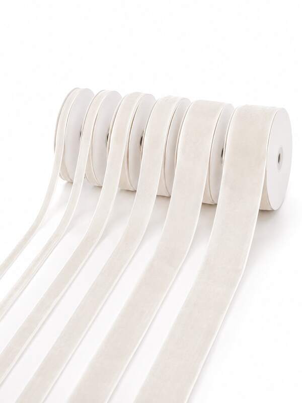 10mm White Flocked Ribbon, Solid Color Flocked Fabric Ribbon, Suitable For Gift Wrapping, Bouquet Decoration, Handmade Sewing Decoration, Wedding Party Decoration, DIY Hair Accessory Making And More