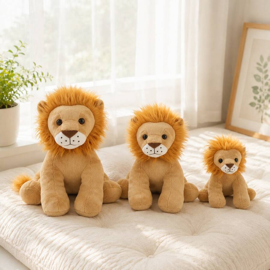 Keylingwd 1pc 6.7in/9.8in/11.8in Cute Lion Plush Doll - Soft Stuffed Animal Cub, Available In 3 Sizes, Suitable For Children's Gift And Nursery Decor