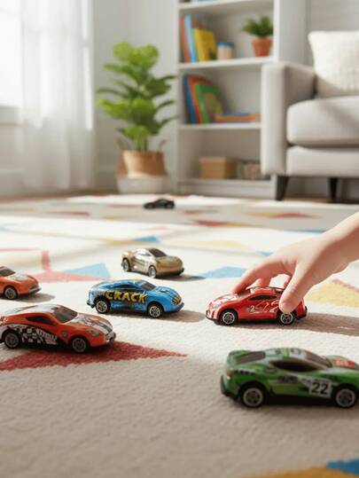 Kit 5 Mini Carrinhos de Metal Fricção Brinquedo Infantil Carros de Corrida Sortidos Veículos Esportivos Coloridos Resistente Ideal para Presentes Lembrancinhas Festa Infantil Coleção Diversão em Qualquer Lugar