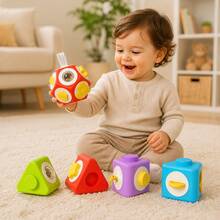 5pcs Baby Busy Cube Building Blocks Set, Early Education Sorting Stacking Toy, Develop Fine Motor Skills, Suitable For Boys And Girls Halloween Christmas Birthday Gift - Multicolor - View 9