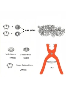 EDCUEBE7 1/50/100/200pcs Snap Fastener Set, Press Pliers, Multi-Purpose Fastening Snap Buttons, Multi-Function Five-Claw Snap Installation Kit With Seamless Rivets And Hand Press Pliers - Simple And Efficient Mother Snap Pressing Tool For Invisible Snap Fasteners, Hidden Snap Buttons For Clothing - Plastic Short-nose Pliers - View 11