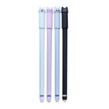 4pcs Cat Erasable Gel Pens, 0.5mm Magic Ink, Blue & Black Pen Set With Eraser, Creative Student Stationery, Back To School - Sets - View 18