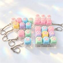 1pc Pastel Silicone Cat Paw Button Keychain Mini Mechanical Keyboard Pendant Portable Bag Charm Fashion Backpack Hanging Ornament Daily Carry Decorative Key Ring Accessory For Women Students - Multi-color - View 1