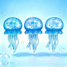 1pc Transparent Jelly TPR Jellyfish Squeeze Toy, Tear-Resistant Stretchable Stress Relief Fingertip Toy, Home Relaxation Decor, Ocean Scene Photography Prop - Multicolor - View 1