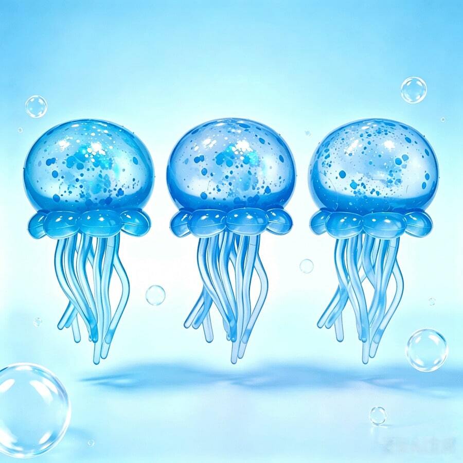 1pc Transparent Jelly TPR Jellyfish Squeeze Toy, Tear-Resistant Stretchable Stress Relief Fingertip Toy, Home Relaxation Decor, Ocean Scene Photography Prop - Multicolor - View 1