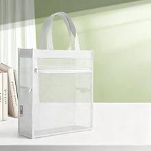 1 قطعة - حقيبة توت متعددة الألوان من النايلون الشبكي المتين مع حجرات شفافة، تصميم مقبض مريح وجيب جانبي - حقيبة تخزين محمولة للمكتب والسفر، حواف معززة، قابلة للغسيل - متعدد الألوان - مشاهدة 16