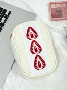 1pc Strawberry Sandwich Pencil Case, A Sweet And Cute Women's Small Item Storage Bag, Perfect For Storing Pencils, Makeup Brushes And Other Small Items. It Is Multi-Functional, Spacious And Portable, Making It An Ideal Gift For Friends Or Besties. - Multicolor - View 8