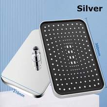 12 Inch ABS High Pressure Rainfall Shower Head Bathroom 360° Adjustable Angle Anti-Clog Nozzle Water Saving Bathroom Accessories - Silver - View 11