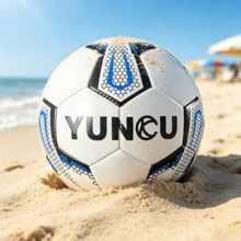 1個 YUNCU 耐磨足球，訓練賽事足球，體能運動，防滑縫製球，適用於室內與室外 - 彩色 - 查看 6