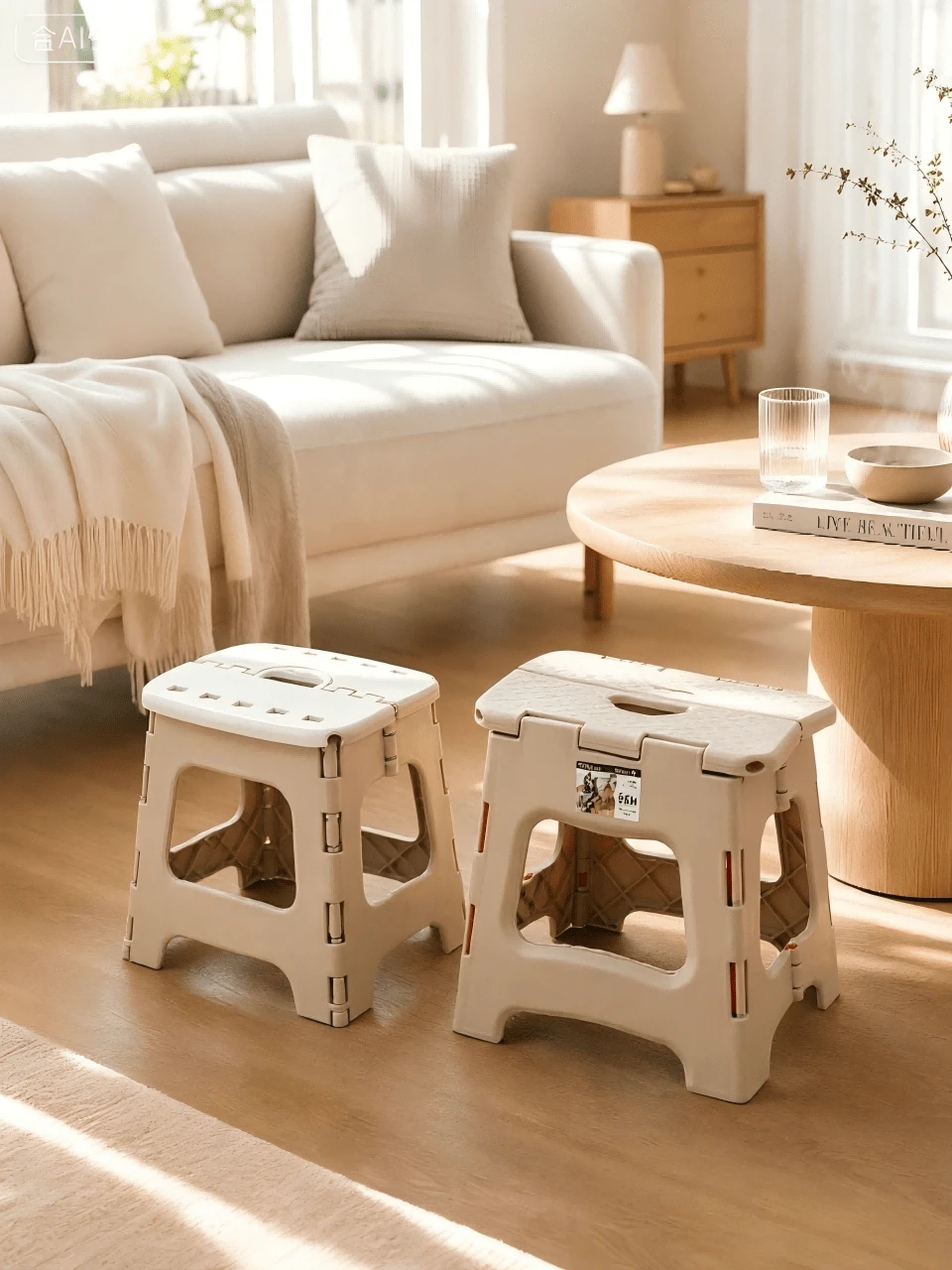 Portable Folding Stool, Easy To Open And Close, Space-Saving For Storage; Thickened Design With Strong Load Capacity, Equipped With A Handhold Hole, Suitable For Multiple Scenarios At Home And Outdoors. - Random Color - View 1