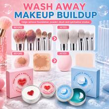 Makeup Brush Cleaning Soap, Gentle Solid Cleanser, Suitable For Makeup Brushes, Makeup Sponge And Powder Puffs, Quick Foaming Portable Brush Care Soap, Heart And Moon Design - Multicolor - View 6
