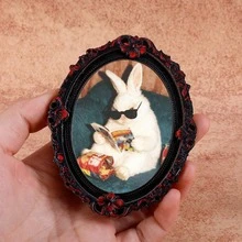 1pc Wooden Photo Frame Fridge Magnet, Exorcist Cat Pattern Fridge Magnet - Suitable For Home, Office, Study Room Fridge Decoration - Fridge Magnet! - one-size - View 20