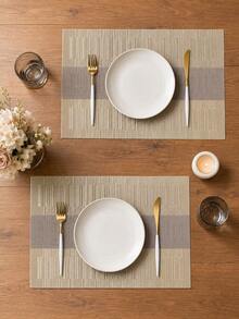 4pcs/6pcs Vinyl Placemats, Japanese PVC Placemats, Waterproof Slip Resistant Heat Insulation Placemats For Restaurants - 45*30CM - View 1