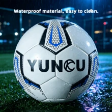 1個 YUNCU 耐磨足球，訓練賽事足球，體能運動，防滑縫製球，適用於室內與室外 - 彩色 - 查看 5