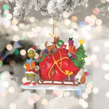 Panini Paket Ornamen Gantung Resin Karakter Grinch yang Meriah, Liontin Dekorasi Pohon Natal untuk Dekorasi Suasana Liburan Dalam Ruangan - Gaya acak - View 5