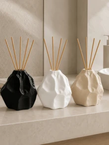 1pc Abstract Aromatherapy Diffuser Bottle, Reed Diffuser With Fragrance Stone Base, Multiple Colors Available, Aesthetic Home Fragrance Decor, Suitable For Bathroom, Living Room, Gift - C - View 3