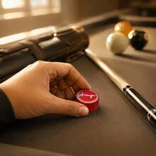 1 buah ujung stik biliar kulit babi 8 lapis merah 14mm, cengkeraman tinggi & tahan aus, cocok untuk biliar Amerika dan snooker. - Merah - View 9