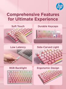 HP K500Y Mechanical Feel Wired Silent Membrane 104-Key Keyboard For Gaming, Office, And Study, Suitable For Laptops And Desktops, Stylish Side-Engraved Peripheral - View 2