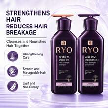 RYO Purple Hair Care Strengthening Shampoo and Conditioner Set, Pengontrol Minyak, Penambah Volume dan Rambut Lebat, Menguatkan Rambut Rapuh, Cocok untuk Perawatan Kulit Kepala Sehari-hari di Rumah - 400ml + 400ml - View 2