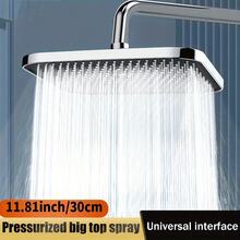 12 Inch ABS High Pressure Rainfall Shower Head Bathroom 360° Adjustable Angle Anti-Clog Nozzle Water Saving Bathroom Accessories - Silver - View 7